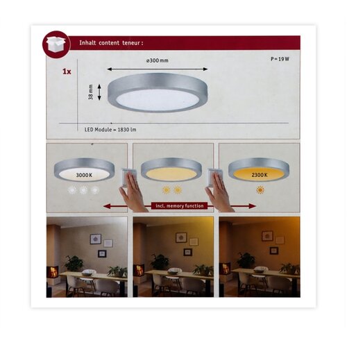 PAULMANN 79798 - LED/16W plafonsko svetlo CARPO 230V 2300/2500/3000K Slike