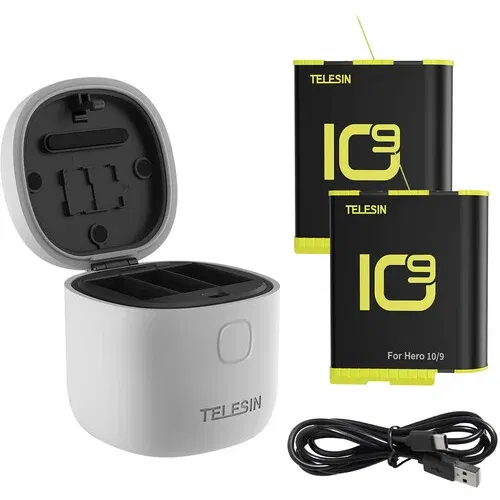 Telesin Allin box 3-slot charger box i 2 baterije za GoPro Hero 11/10/9