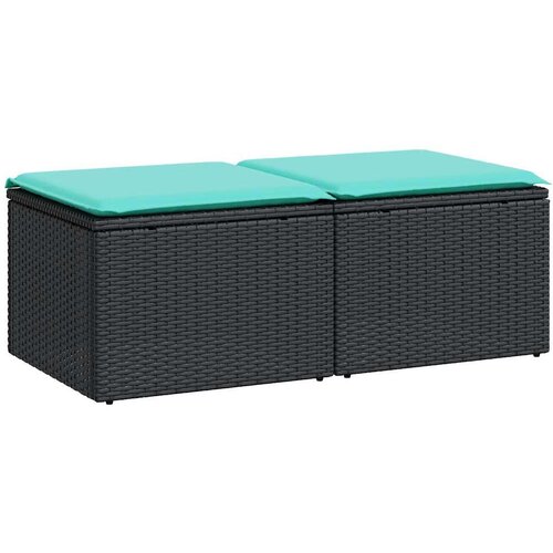  2-dijelni set vrtnih sofa s jastucima crni od poliratana bagrem Slike