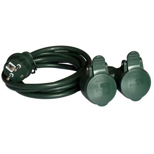  10 m produžni kabel za vrt s 2 utičnice &amp;ndash; zeleni Slike