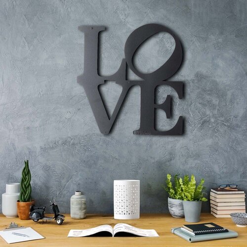 Wallity Zidna dekoracija Love, 33x34cm, Crna Slike