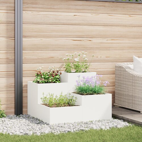 vidaXL Vrtna sadilica Bijela Plastika 100 x 100 x 60 cm Sadilice Cijene