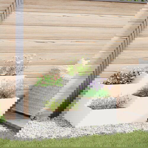 VidaXL Vrtna sadilica Bijela Plastika 100 x 100 x 60 cm Sadilice Slike