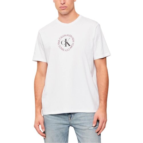 Calvin Klein Jeans Majice s kratkimi rokavi LV14RE816G Bela Cene