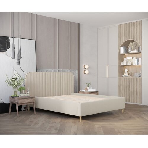 Maison de R&amp;ecirc;ve Bež tapecirani bračni krevet s prostorom za odlaganje s podnicom 180x200 cm Noto &amp;ndash; Slike