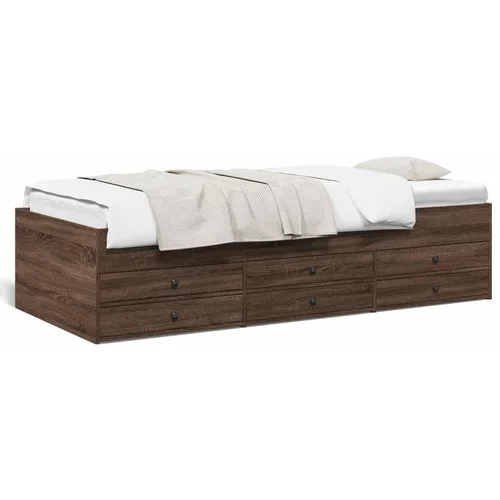 vidaXL Dnevni krevet s ladicama boja smeđeg hrasta 90 x 190 cm drveni