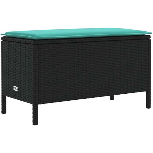  Vrtni otoman Crna i Tirkizna 80 x 38 x 42 cm PE ratan Cene