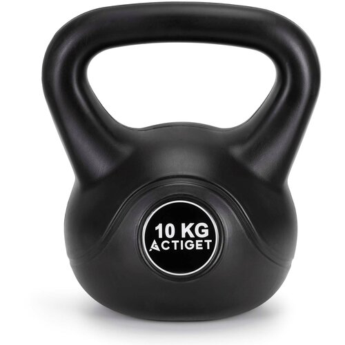 springos Kettlebell za vadbo, ročica ACTIGET 10 kg, kettlebell za trening ABS, črna žoga, (5000136399) Cene