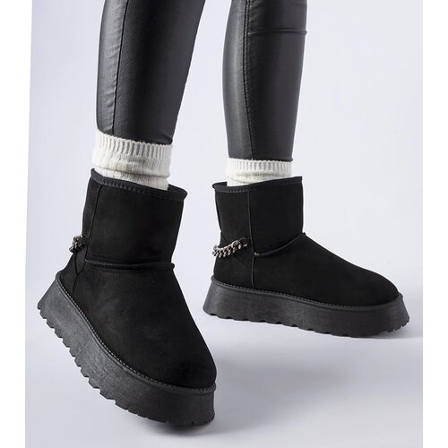 Gemre Black snow boots with decorative chain Belfiore Cene