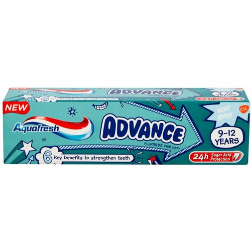 Aquafresh pasta za zube Advance 9-12 Kids 75ml Slike