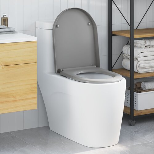 vidaXL Siva Plastika Standard WC sjedalo Ovalno Moderno Cijene