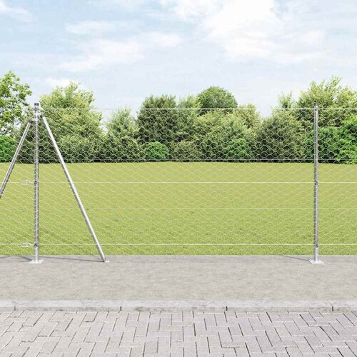  Heksagonalna ograda s betonskom osnovom 10 x 1,2 m Srebrna Cijene