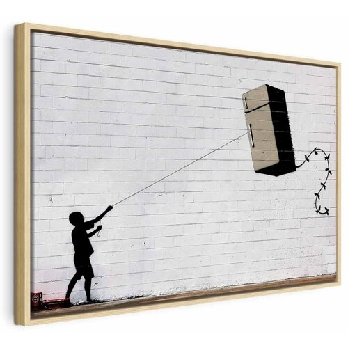  Slika - Flying Fridge (1 Part) Wide 90x60 U prirodnom drvenom okviru Cene