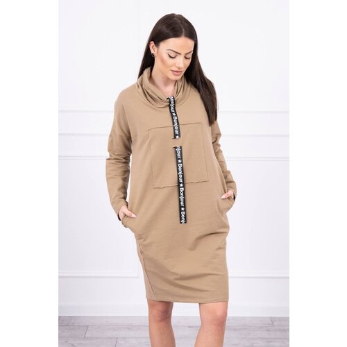 Kesi Dress with camel tie Slike