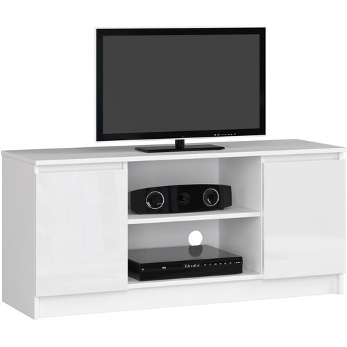 AKORD Tv Omarica, 2 Vrata In 1 Polica, Bela V Visokem Sijaju, (5000331799) Slike