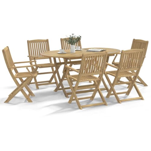  The Living Store Vrtna jedilna garnitura 7-delna trden akacijev les - Vrtna Jedilna Garnitura, (21457405) Cene