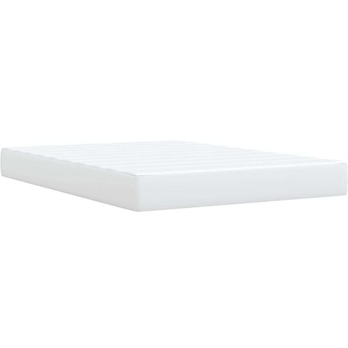 VidaXL Krevet s oprugama i madracem bijeli 140x190 cm od umjetne kože Slike