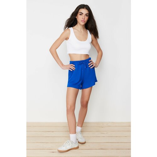 Trendyol Saxe Blue Elastic Basic Knitted Shorts & Bermuda Slike