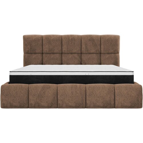 MID.YOU OBLAZINJENA POSTELJA 140 cm x 200 cm , les, tekstil, leseni material rjava Slike