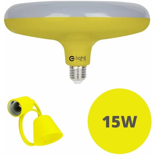 Ekolight LED žarnica - sijalka E27 UFO + grlo na kablu 15W 1200 lm hladno bela 6000K Slike