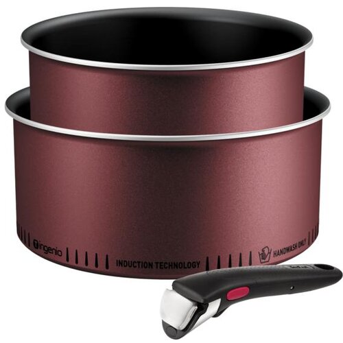 Tefal Ingenio Simply Cook komplet posode (3 kosi) L7248453 bordo in črna, (5000256297) Cene