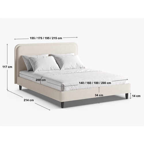Micadoni Narančasti tapecirani bračni krevet s podnicom 200x200 cm Aveline &amp;ndash; Slike