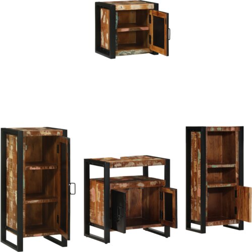 vidaXL Set namještaja za kupaonicu 4 pcs Čvrsto reciklirano drvo Cene
