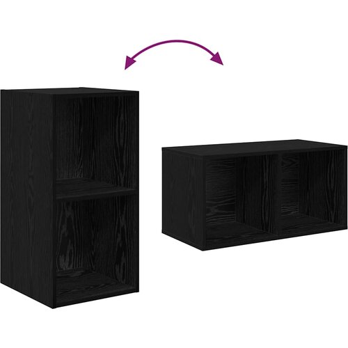  Set TV komoda Crni hrast 37 x 37 x 107 cm Konstruirano drvo Slike