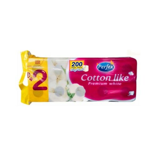 Perfex cotton like premium white troslojni toalet papir 10 komada Slike