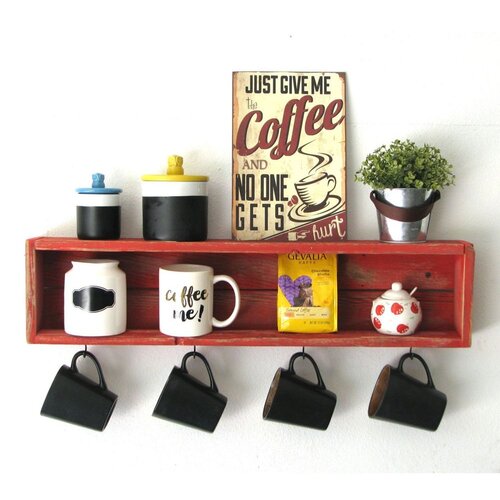 Woody Fashion Raf212 Red Kitchen Shelf Slike