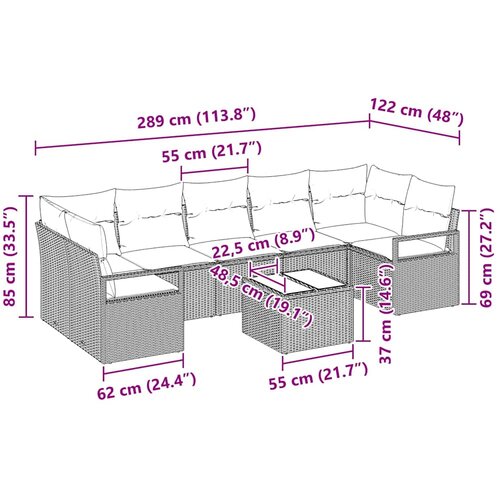 Set sofe 8 pcs Crna i Krema poliratan Slike