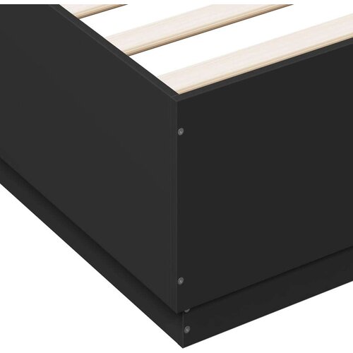  Okvir za krevet crni 150x200 cm konstruirano drvo Slike