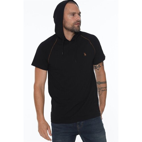 Dewberry T8570 HOODED MEN'S T-SHIRT-BLACK Cene