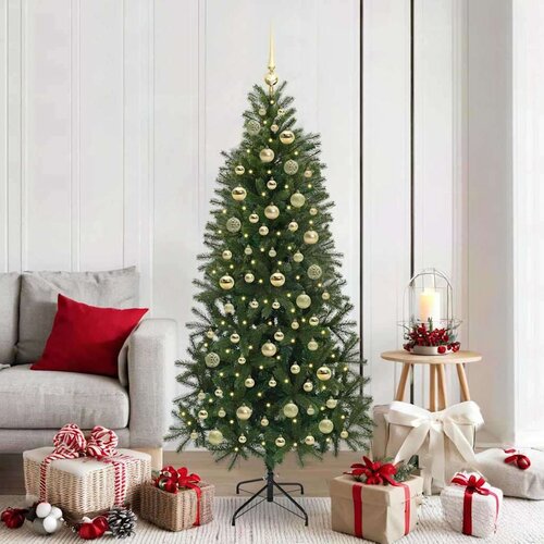 vidaXL Umestno božično drevo med 300 LED Zelena 180 cm PE in PVC Cene