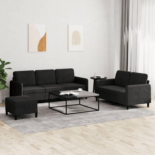  3-dijelni set sofa crni bar&scaron;unasti Cijene
