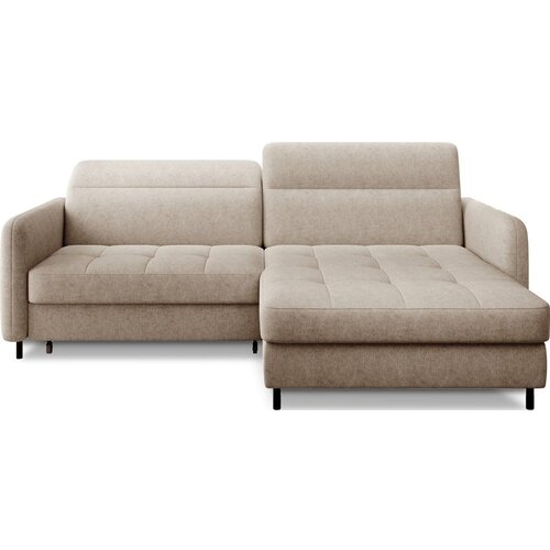 ELTAP Bež sklopiva/s prostorom za odlaganje kutna garnitura od šenila (s desnim kutom/s ležaljkom) Gomsi – Cijene