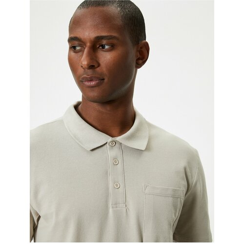 Koton Polo Neck T-Shirt Slim Fit Pocket Detailed Buttoned Slike
