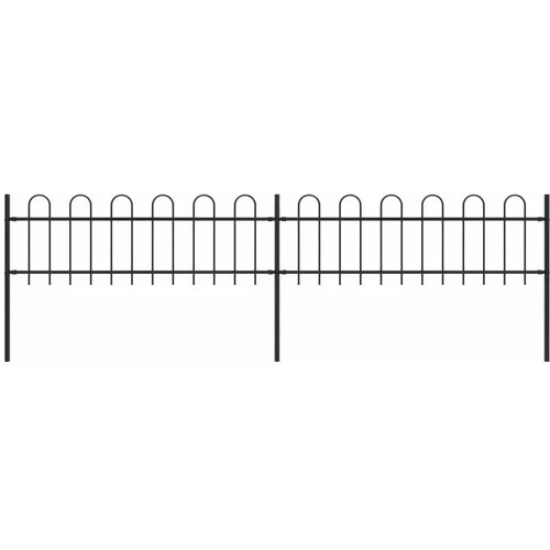  Vrtna ograda s ukrasnim lukovima čelična 3 4 x 0 6 m crna