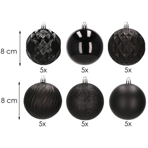  Set Božićnih Ukrasa - Kuglice za Božićno Drvce, 8 cm, 30 komada Cene