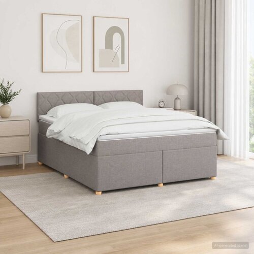  Boxspring krevet s madracem Sivosmeđa 180 x 200 cm Tkanina - Sivosmeđa 180 x 200 cm Dizajn s rombovima Cijene