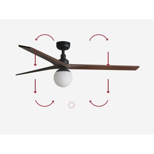 Faro 34276-11L - Plafonski ventilator KLIM L 1xE27/15W/230V orah/crna + daljinski upravljač Slike
