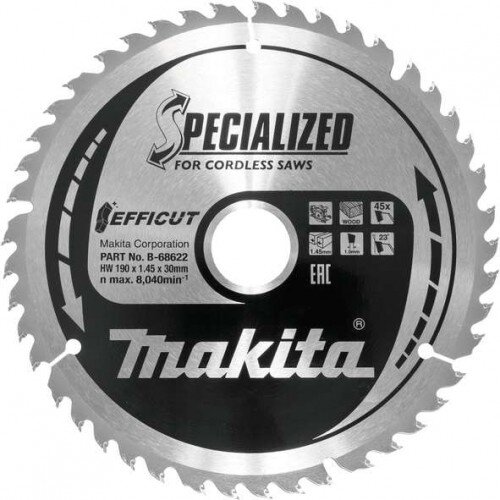 Makita TCT žagin list za les 190 mm 45 zob B-68622 Cene