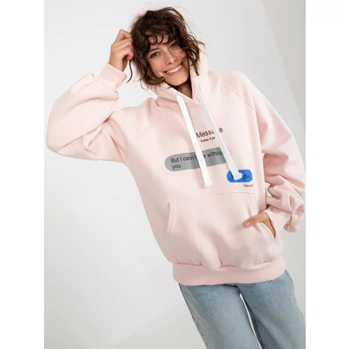 Fashion Hunters Light pink sweatshirt with oversize print