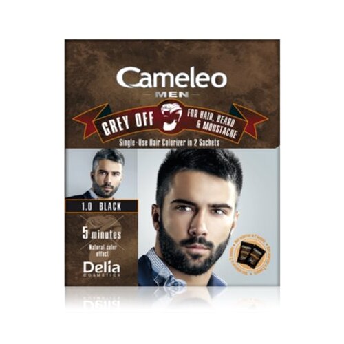 Delia Cosmetics Cameleo Men barva za enkratno uporabo za takojšnje prekritje sivih las odtenek 1.0 Black 2 x 15 ml Cene