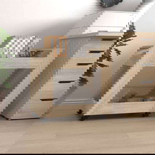 Kolica za radni stol boja hrasta 60x45x60 cm konstruirano drvo Slike