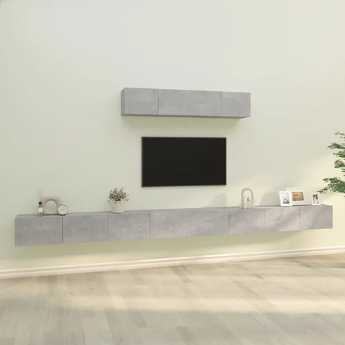 vidaXL 4-dijelni set TV ormarića siva boja betona konstruirano drvo