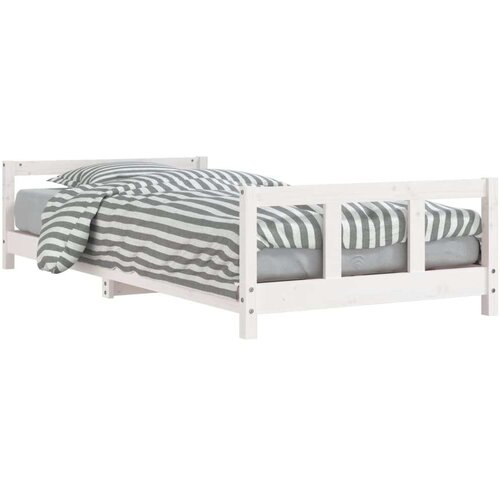 VidaXL Okvir za dječji krevet bijeli 90 x 200 cm od masivne borovine Slike