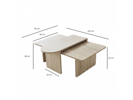 Hanah home Set stočića za kafu Paris Bronze Travertine Slike