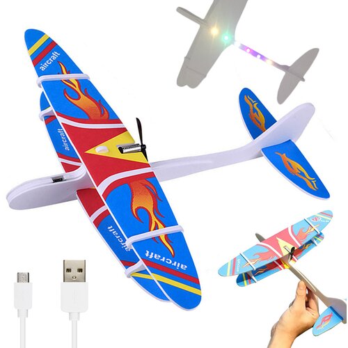  Aku. dvokrilno motorno LED letalo iz stiropora 28cm USB Cene
