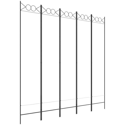  pregrada s 5 panela bijela 200 x 200 cm od tkanine Slike